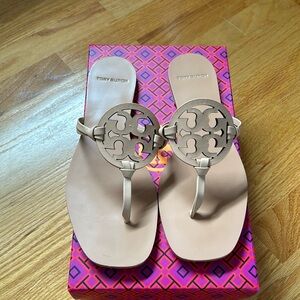 EUC - worn once Tory Burch Miller Square Toe Veg Nappa in Natural Vachetta